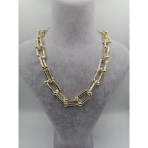 Altın Kaplama Tifany Taşlı Kolye Altın Altın Kaplama Tifany Taşlı Kolye Altın