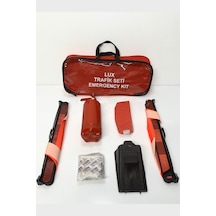 Lüx Araç Trafik Çantası Seti 6 Parça Full Paket - 1 Kg Yangın Tüpü, Reflektör, İlk Yardım Seti Universal