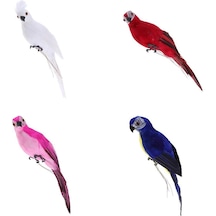 Alibee 4 Gerçekçi Canlı Macaw Papağan Figürinler Kuşlar Model Bahçe Süslemesi