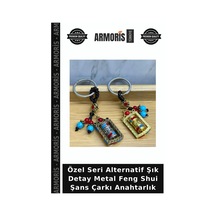 Özel Seri Alternatif Şık Detay Metal Feng Shui Şans Çarkı Anahtarlık