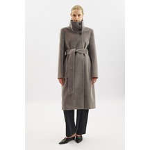 Manuka Premıum Kaşe Trench Tasarımlı Kaban Soft Gri Aw25kbn00014-1004 Soft Gri