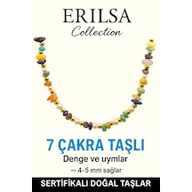 Sertifikalı Kırık Taşlı Model İnci 7 Çakra Doğal Taş Kolye Çok Renkli