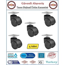 Tablalı Mobilya Tekerleği - Dönerli Tablalı Tekerlek - 5 Adet