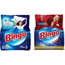 Bingo Ultra Beyaz Ve Renkli Toz Çamaşır Deterjanı 1,5 Kg 2 Li Set