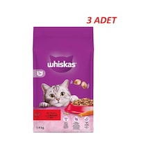 Whiskas Biftekli Kuru Kedi Maması 1,4 Kg 3 Adet