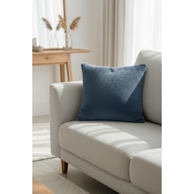 Pufina 45x45 Tavşan Tüyü Yastık Kırlent İndigo Mavi