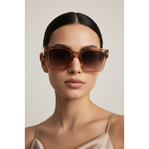 Glazento Unisex Şeffaf Kahve Kemik Çerçeve Güneş Gözlüğü Açık Kahverengi Glazento Unisex Şeffaf Kahve Kemik Çerçeve Güneş Gözlüğü Açık Kahverengi