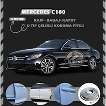 Mercedes C180 Oto Araç Kapı Koruma Fitili 5metre Parlak Gri Renk