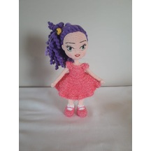 Amigurumi Mor Saçlı Kız Oyuncak