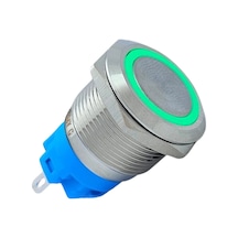 E3 19mm Metal Buton Kalıcılı 12-24v Yeşil Led 1no/1nc