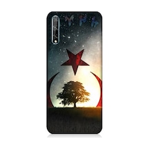 Huawei Y8p Uyumlu Göktürkçe Türk Ve Ağaç Bayrak Desenli Silikon Kılıf