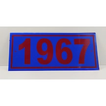 Bordo Mavi Numara Kapı Numarası 10X20 Cm Kapı Numara