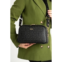 Just Polo Kadın Yeni Sezon Baskılı Omuz Çantası 232053mh Siyah