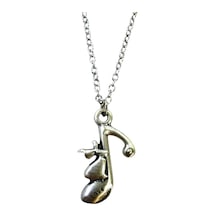 Metal Müzik Notası Kolye Unisex Zamak Kaplama 60 Cm Zincir Çok renkli