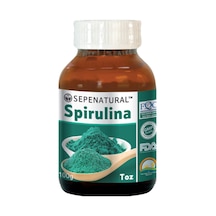 Sepe Natural Spirulina Toz Yosun Mavi Yeşil Alg Bitkisel Protein Vegan Cam Şişe 100 G