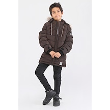 Benitto Kids Natural Kürklü Erkek Çocuk Kaban 51237-kahve Kahverengi