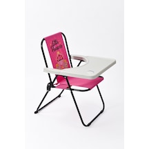 Exent 2 6 Yaş, Katlanır Portatif Mama Sandalyesi, Tak-çıkar Masa İle-little Princes Pembe