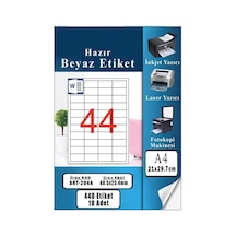 A4 Hazır Etiket 48.5x25.4 Mm 10 Sayfa 1 Paket 44 Lü Kendinden Yapışkanlı Fotokopi Lazer İnkjet
