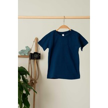 Dikiş Detaylı Erkek Çocuk T-shirt - Lacivert