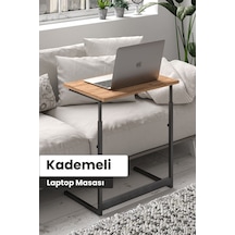 Çam/siyah Yükseklik Ayarlı Laptop Masası, Çalışma Masası, Bilgisayar Masası, Metal Ayaklı Atlantik Çam