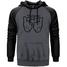 Dope Shit Gri Reglan Kol Unisex Sweatshirt Hoodie Gri