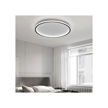 Antrasit Ø80cm Çember Avize 3000k Sarı Işık Led Tavan Lambası