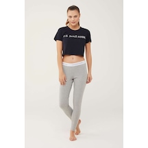 U.S. Polo Assn. Kadın Gri Melanj Tayt 16605 Gri