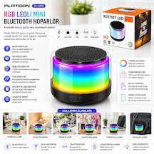 Tws Mini Bluetooth Hoparlör Rgb Led Ses Bombası Type C Tf Card