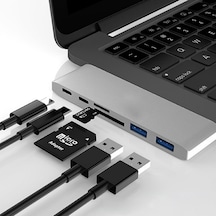 Ally 6 In1 Usb-c Hub Daul Usb 3.0 Type-c Sarj Kart Reader Çogaltici Hub
