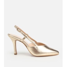 Hotiç Kadın Deri Gold Arkası Açık Stiletto -