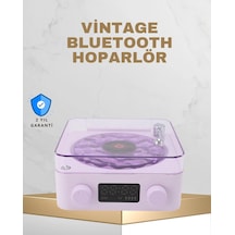 Hubrendy Tekno Retro Pikap Tasarımlı Bluetooth Hoparlör Projektörlü Şarjlı Lamba