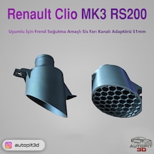 Renault Clio Mk3 Rs200 Uyumlu Fren Soğutma Sis Farı Kanal Adaptörü 51mm