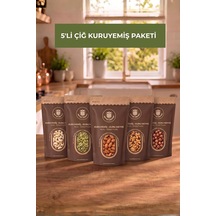 Çiğ Kuruyemiş Paketi, 5'li Set, 100gr Kaju, Badem, Fındık, İç Kabak Çekirdeği, Ceviz, Yulaf Ezmesi 0.75 LT - 2.5 LT - 12 KG