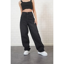 Ckm Moda Birdy Yüksek Kalite Kadın Siyah Baggy Pantolon Füme