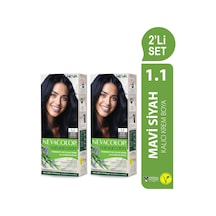 Neva Color Natural Color Saç Boyası 1.1 Mavi Siyah 2'li Set