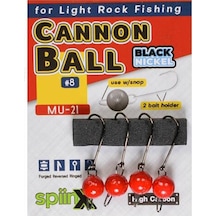 Spiinx Cannon Ball Mafsallı Kırmızı Jighead No:8 2.5gr