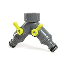 Eco Musluk Adaptörü İki Hortum Çıkışlı Vanalı 3/4\