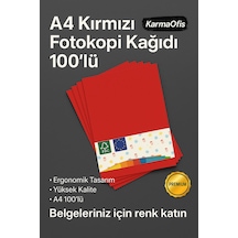 Kırmızı Renk A4 Fotokopi Kağıdı 100'lü Yüksek Kalite
