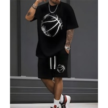 Panda Baskı Tekstil Basketbol Baskılı Özel Tasarım Oversize Tshirt Siyah