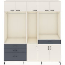 Hyperion Dolap 8 Raflı 4 Çekmeceli 3 Askılı 220x44x243 Aytaşı-aytaşı/antrasit Çok Renkli