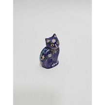 Antika Cloisonne Minyatür Kedi 6,7x4,2cm 149