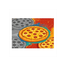 Peynirli Pizza Çizimi Mdf Tablo