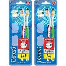 Deep Clean Derinlemesine Temizlik Diş Fırçası 1+1 Orta 2 Paketi Açık Ahşap
