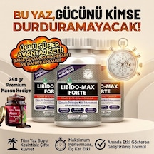 Libido Forte 3 Kutu Erkeklere Özel 3x30'lu Ginsengli Multipower Premium 240 Gr Besin Hediyesiyle