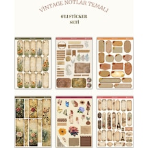 6 Lı Vintage Notlar Temalı Sticker Seti 12x17 Cm Bullet Journal, Scrapbook, Ajanda,planlayıcı İçin Diğer