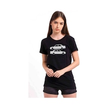 Araba Şahin Baskılı Siyah Kadın Tshirt (534282632)