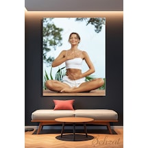 Dikey Kanvas Duvar Tablosu Tekli Ofis Meditasyon Nefes Çalışması Egzersizi Yoga Çok Renkli