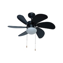 Vanti 60w E27 6 Kanatlı Avizeli Siyah Ahşap Tavan Vantilatörü Kcf279