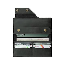 Twingold İsme Özel Dikey Çıtçıtlı Uzun Cüzdan - %100 Rainbow Deri - A010006 - Antrasit Antrasit