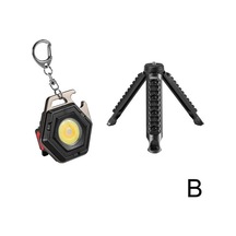 Küçük Mini Led Işık Yayan Küçük El Feneri Anahtarlık Işığı Güçlü Taşınabilir Işık El Feneri Ultra Hafif W5131+bracket Siyah